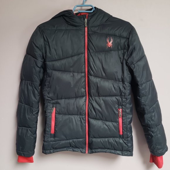 Boy's Spyder Black Puffy Jacket Size XL - Pre-owned - Picture 1 of 6